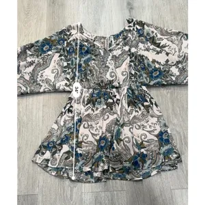 Free People Paisley Floral Mini Dress Small Boho Balloon Sleeve Fall Cottagecore thumbnail 9