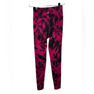 Strut This Pink Black Tie Dye Leggings Small High Rise‎ Yoga Athletic Pants thumbnail 3