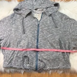 Free People zip front jacket hoodie dolman M thumbnail 5