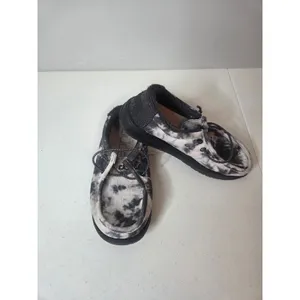 Hey Dude Wally Youth Tie Dye Thunderstruck Black White Slip On Unisex Size 1 thumbnail 2