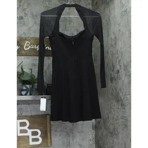 NWT City Studio Juniors Sheer Long Sleeve Mesh Fit Flare Skater Dress Black 0 thumbnail 5