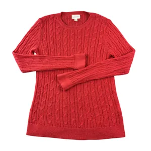 Banana Republic Sweater Womens L‎ Red 100% Alpaca Cable Knit Crew Neck Pullover thumbnail 1