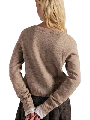 Free People School Girl Cardigan Feather Gray Size Large thumbnail 2
