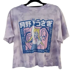 New Sailor Moon Purple Tie Dye Crop Shirt Size M thumbnail 3