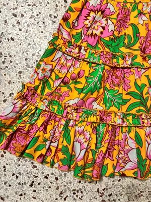 Love the Label Eloise Mini Dress in the "Betty Yellow Print" pattern thumbnail 2