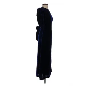 Bardot Navy Blue Velvet Open Back Tie Midi Dress XS Dark Romance Whimsigoth thumbnail 6