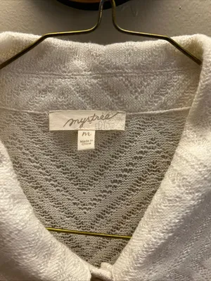Mystree Cream Lightweight Open Knit Button Cardigan thumbnail 2