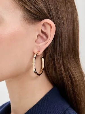 NWOT Tory Burch Icon Hoop Earring thumbnail 1