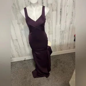 Windsor Purple Mermaid Evening Gown Size Small Formal Prom Dress Crisscross Bodi thumbnail 3