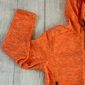 Little Donkey Andy size medium orange pink trim full zip hoodie jacket thumbnail 6