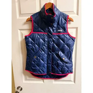 Columbia PFG Navy Blue Quilted Puffer Vest Pink Trim Womens Size Small‎ thumbnail 2