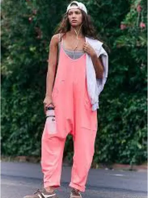 Free People FP Movement Hot Shot Onesie Womens XS Coral Excellent Jumpsuit thumbnail 2