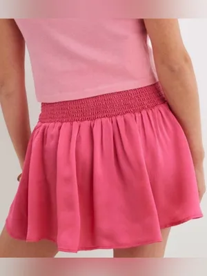 NEW Aerie Uptown Smocked Waist Coquette Preppy Vacation Resortwear Mini Skirt XS thumbnail 3
