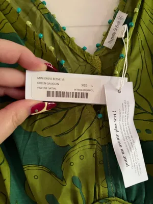 Poupette St. Barth Green Forest Mini Dress thumbnail 3