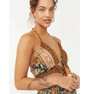Free People Bohemian Gypsy Beachy Real Love Maxi Dress Twilight Combo Size Large thumbnail 9