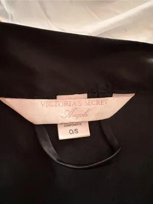 Victoria’s Secret Angels Black Silk Robe Vintage Lingerie thumbnail 2