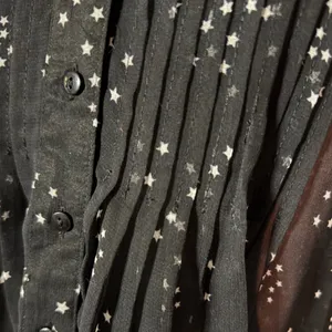 Chelsea & Theodore Semi-Sheer Whimsical Button Down Blouse Star Print Women's M thumbnail 5