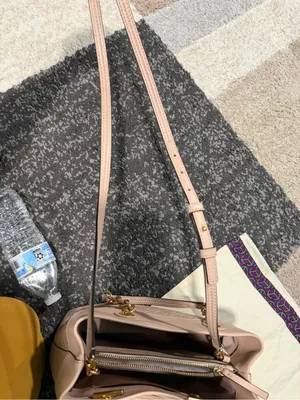 Tory Burch Quilted Taupe Tote Bag with Gold Hardware thumbnail 14