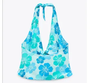 Zara Satin Hawaiian Print Top thumbnail 3