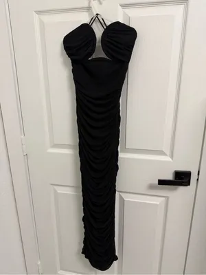 SheIn Silquee Solid Ruffle Bodycon Strapless Dress thumbnail 4
