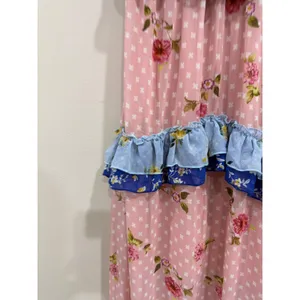 Faeriesty Pink Floral Tiered Halter Maxi Dress Ruffle Cottagecore XL Rose Print‎ thumbnail 6