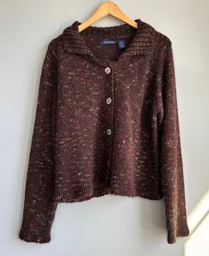 90s Vintage Wind River Cardigan Sweater M/L Pearl Button Grandma Cottage Boho thumbnail 1