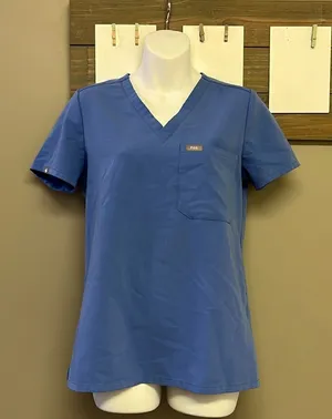 FIGS Technical Collection Blue Short Sleeve PO 2771 Medical Scrub Shirt-XS thumbnail 1
