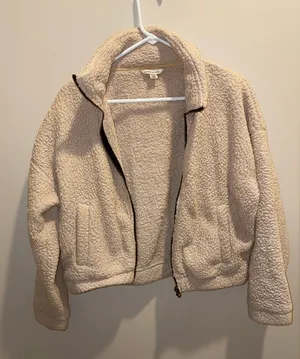 American Eagle Outfitters Beige Teddy Jacket thumbnail 1