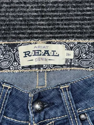 Ariat 26 x 33.5 REAL Mid Rise Stretch Original Boot Cut Blue Jeans 10011683 EUC thumbnail 8
