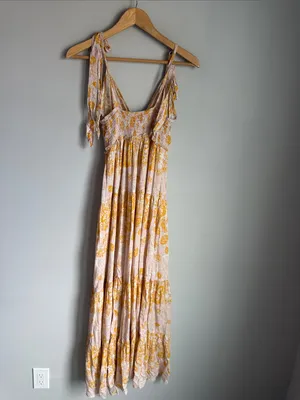 Free People Let's Smock About It Floral Print Maxi Dress In Ivory Combo Small thumbnail 3