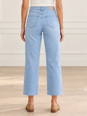 PAIGE Nellie Culotte Jeans Size 24 Harmonic Wide Leg Crop Mid Rise Light Wash thumbnail 4