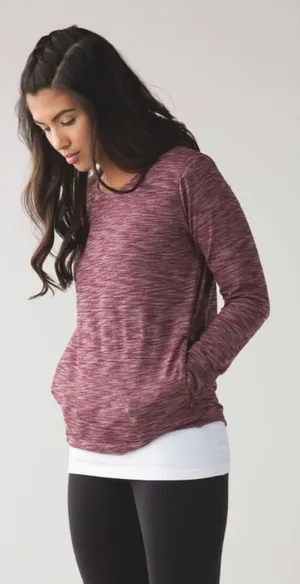 Lululemon‎ &go city pullover top size 8 bordeux heather thumbnail 1