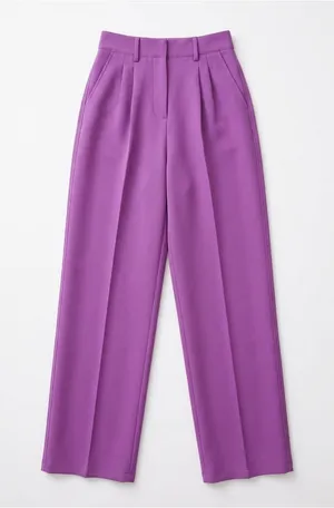 AKNVAS O'Connor High-Waisted Pleated Tailored Pants in Orchid Purple Size 4 thumbnail 1