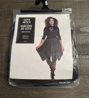 NWT Women's‎ Black Goth Witch Dress Costume Size Medium thumbnail 1