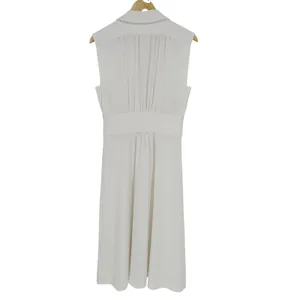 ba&sh Lady Dress Women XS Off-White‎ Sleeveless Button Front Midi Parisian Chic thumbnail 10