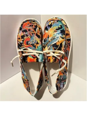 NEW Women’s Dragon Phoenix Print Canvas Sneakers – Size 6.5 (37) NWT thumbnail 4