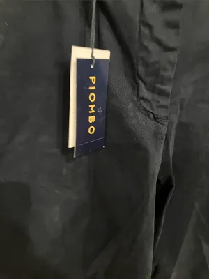Piombo Blue straight leg cotton Trousers thumbnail 4