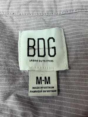BDG Urban Outfitters Cotton Striped Popover Blouse Medium Lilac Striped Casual thumbnail 5