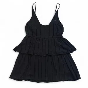 NEW MINKPINK Babydoll Flowy Boho Ruffle Tier Black Mini Dress — SMALL thumbnail 3