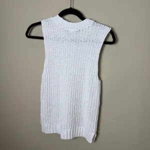 ABERCROMBIE & FITCH Open Knit Sweater Tank Top Vest White Cream Size Small thumbnail 6