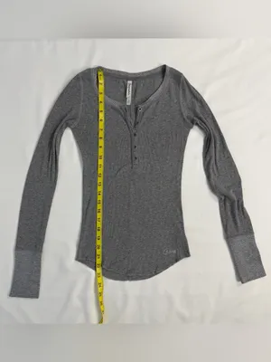 Aeropostale Ribbed Henley Long Sleeve Top, Size: X-Small thumbnail 6