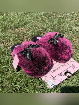Juicy Couture women Fuchsia pink Faux Fur slippers thumbnail 4