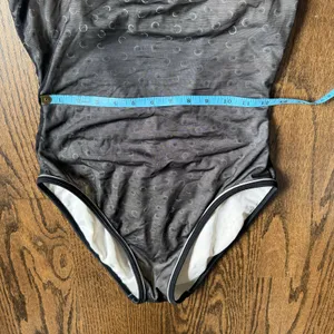 Oscar de la Renta Womens One Piece High Cut Leg Swim Suit Sheer Black Size Large thumbnail 9