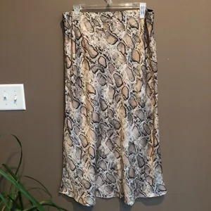 NWT LUCY PARIS Snake Print Midi Skirt Brown Large‎ thumbnail 2