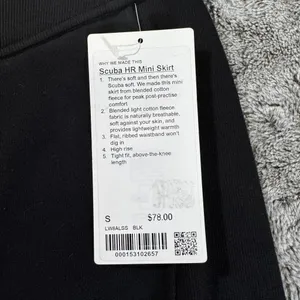 NWT Lululemon Scuba High-Rise Mini Skirt Sz Small In Black thumbnail 5