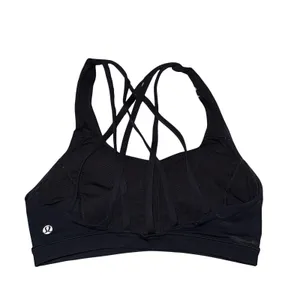 Lululemon Free To Be Wild Sports Bra Women 6 Black Good Strappy Back Yoga thumbnail 2