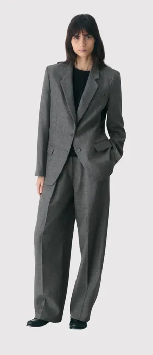 Aritzia Babaton Womens Dress Pants Gray Pleated Front Barrel Leg Trouser Size 0 thumbnail 1