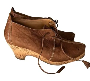 Bon Bonite‎ Suede Wedge Heels Brown Size 6 thumbnail 1