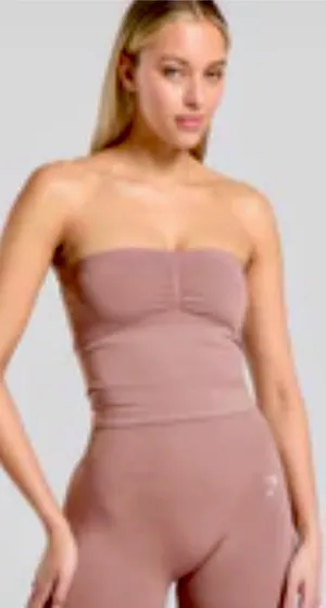 Gymshark Everyday Seamless Midi Tube Top Chestnut Pink Small thumbnail 1