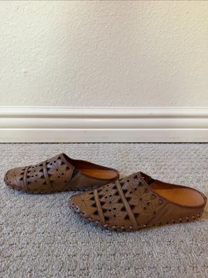 Spring Step Fusalide Leather Mules Boho Laser Cut Brown Clogs Slide Sandals - 38 thumbnail 9